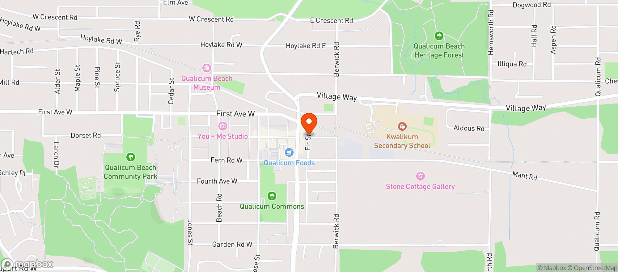 Map showing Naked Naturals Qualicum