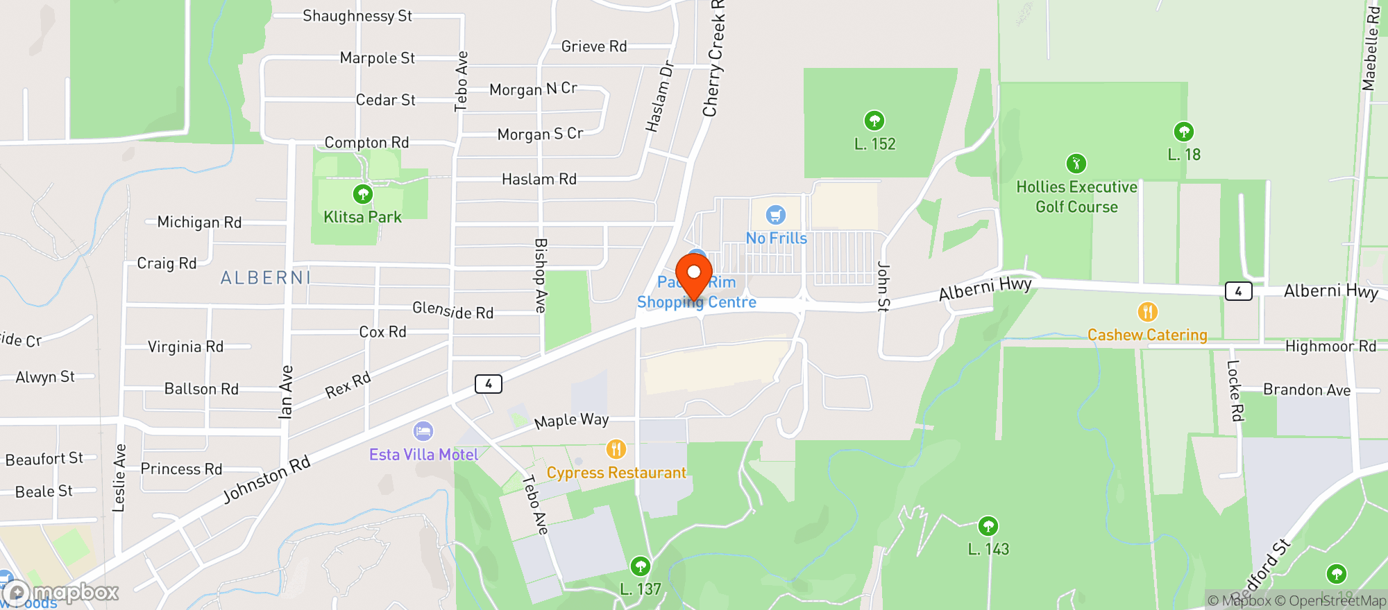 Map showing Staples
