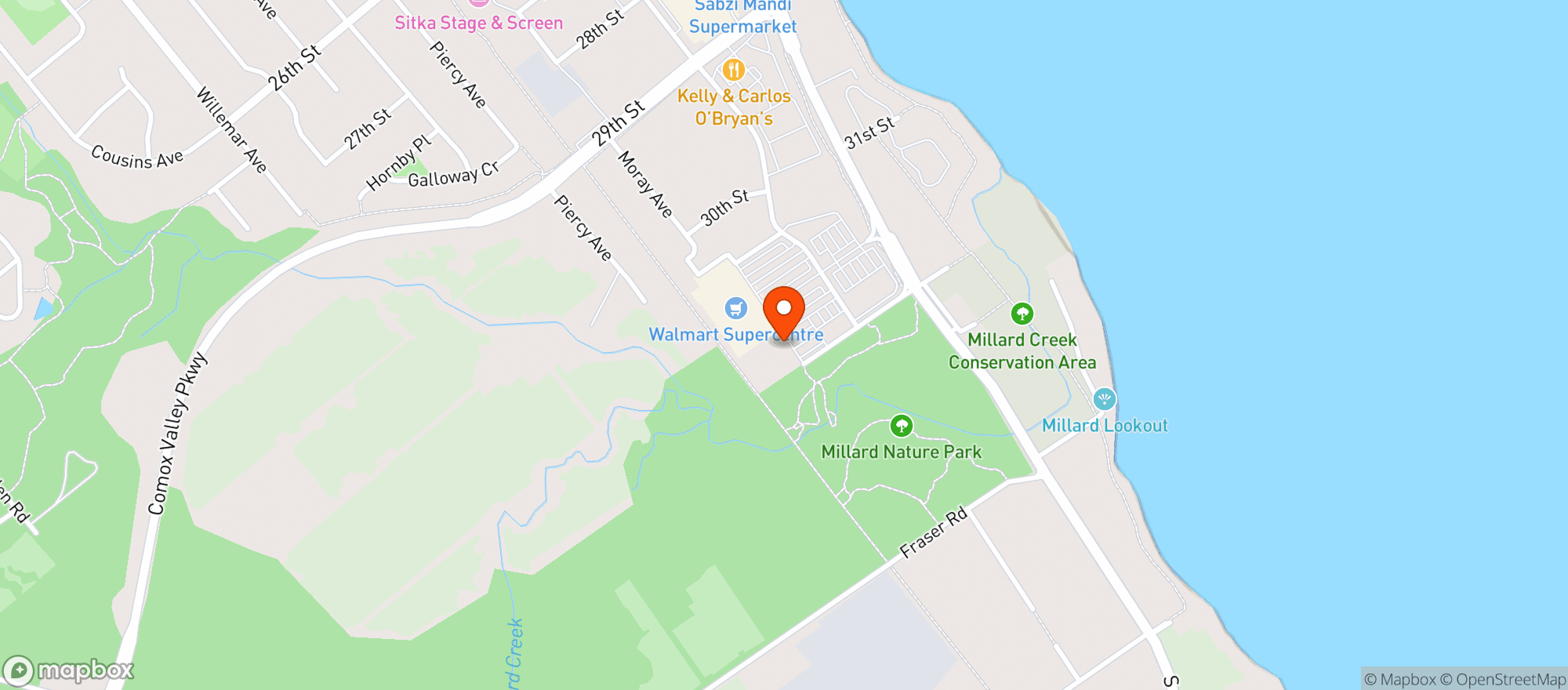 Map showing Staples