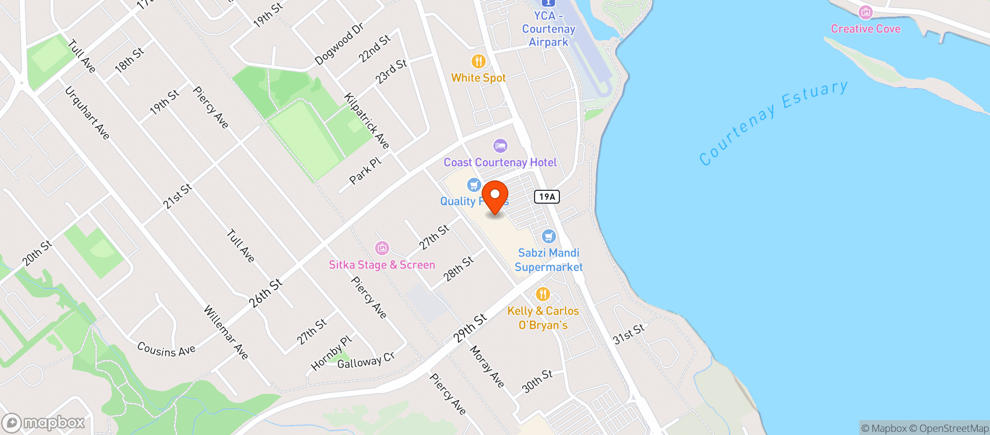 Map showing Quality Foods #4705 - Courtenay