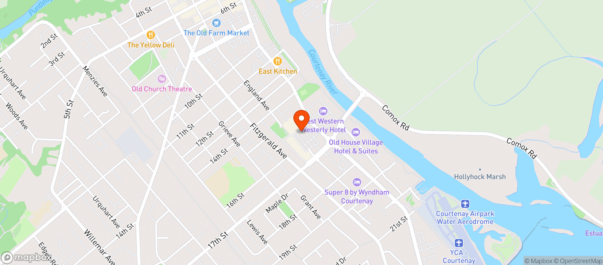 Map showing Thrifty Foods Courtenay Cliffe Ave