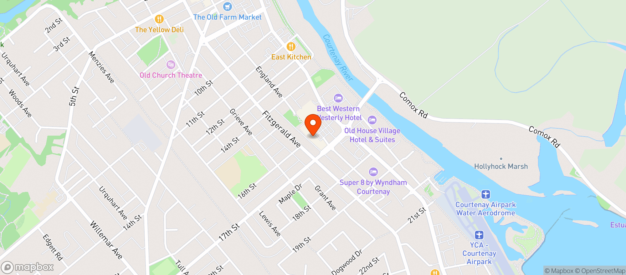 Map showing Voyage Liquor Merchants Courtenay