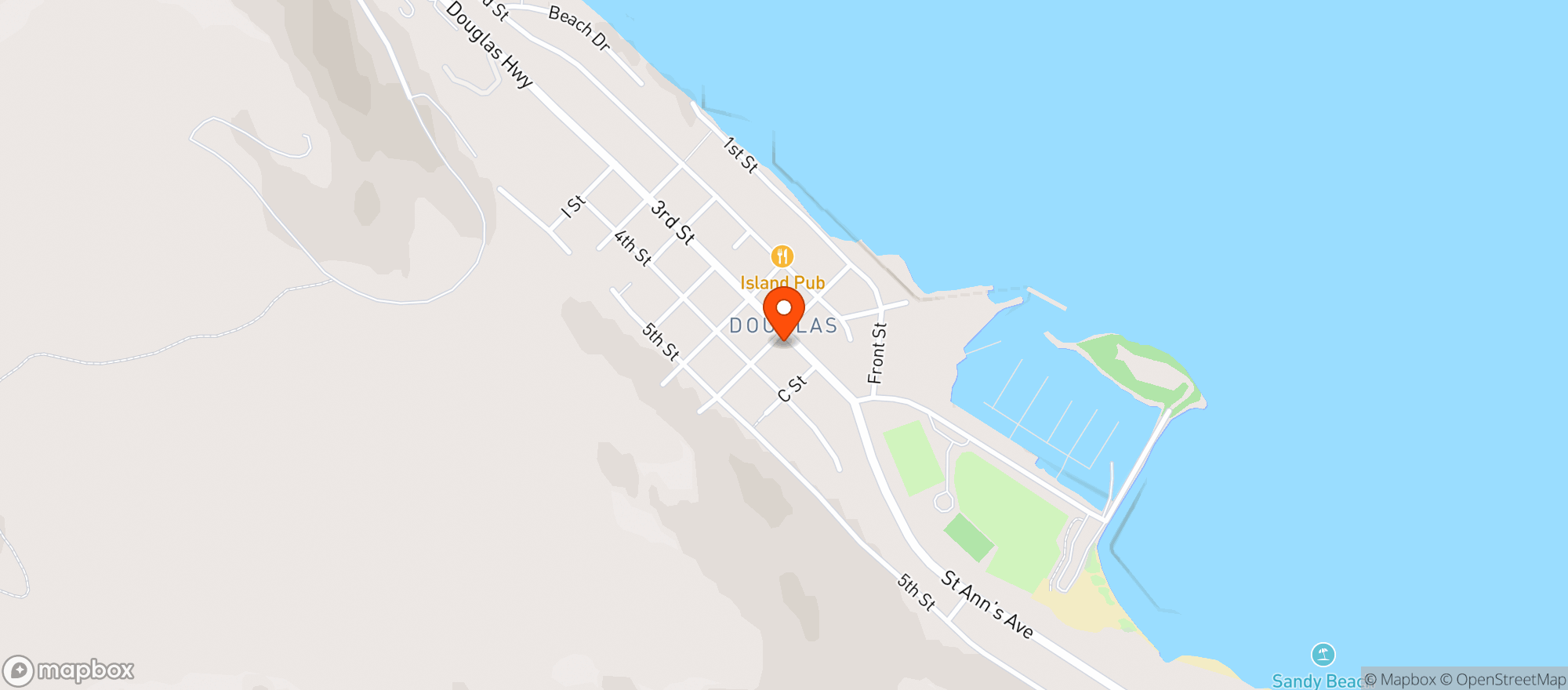 Map showing Louies Douglas Inn
