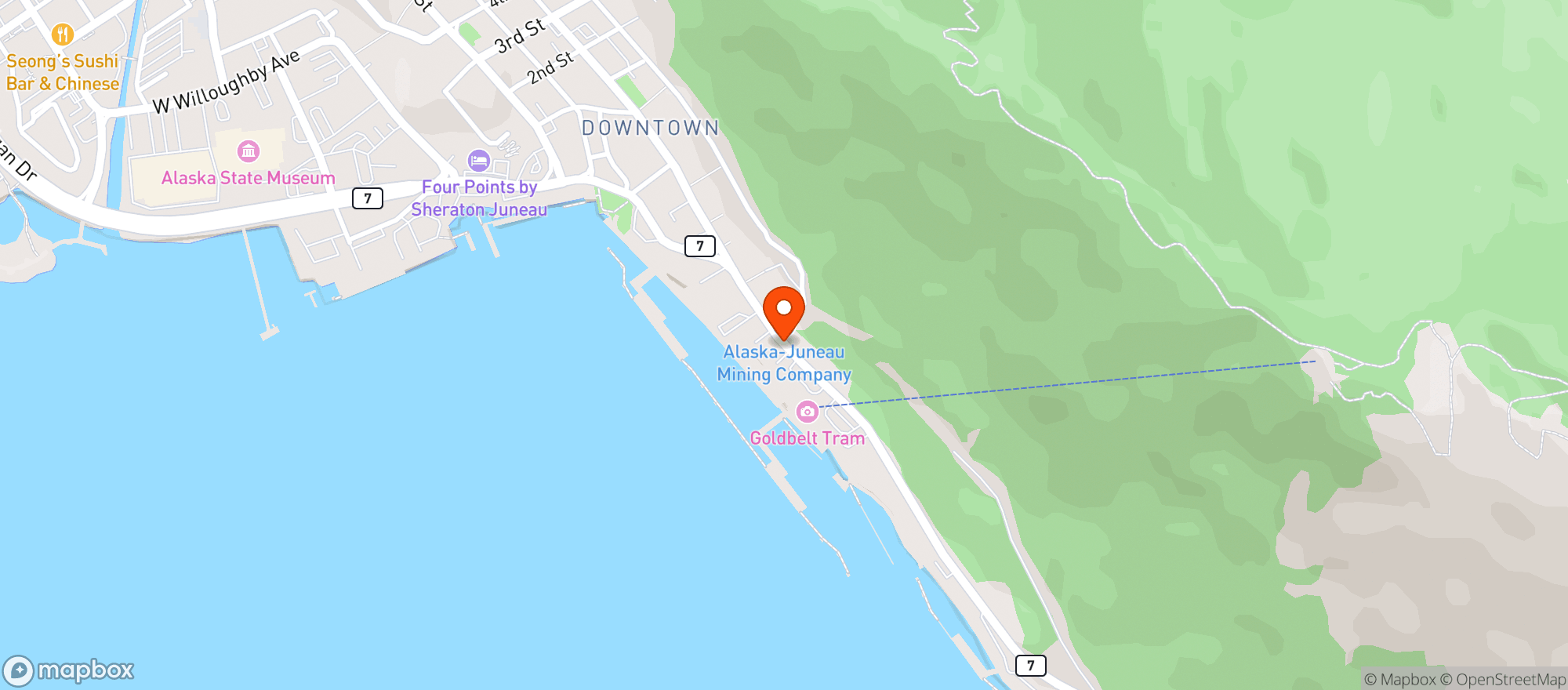 Map showing Tracys King Crab Shack