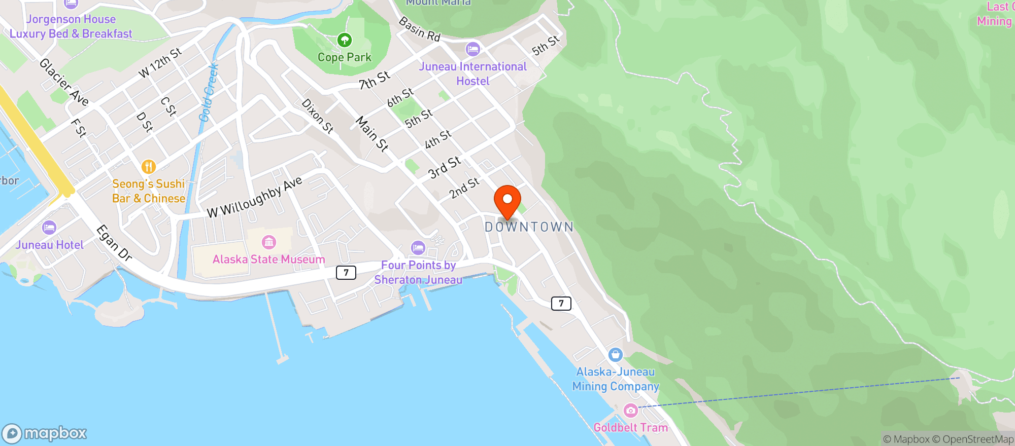 Map showing Triangle Club