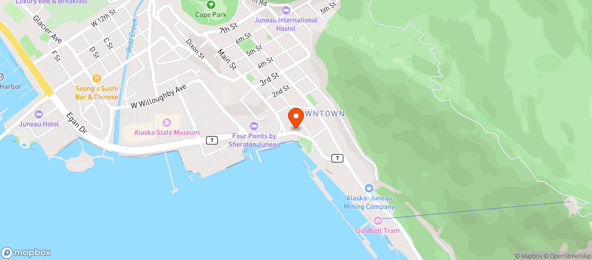 Map showing Safeway