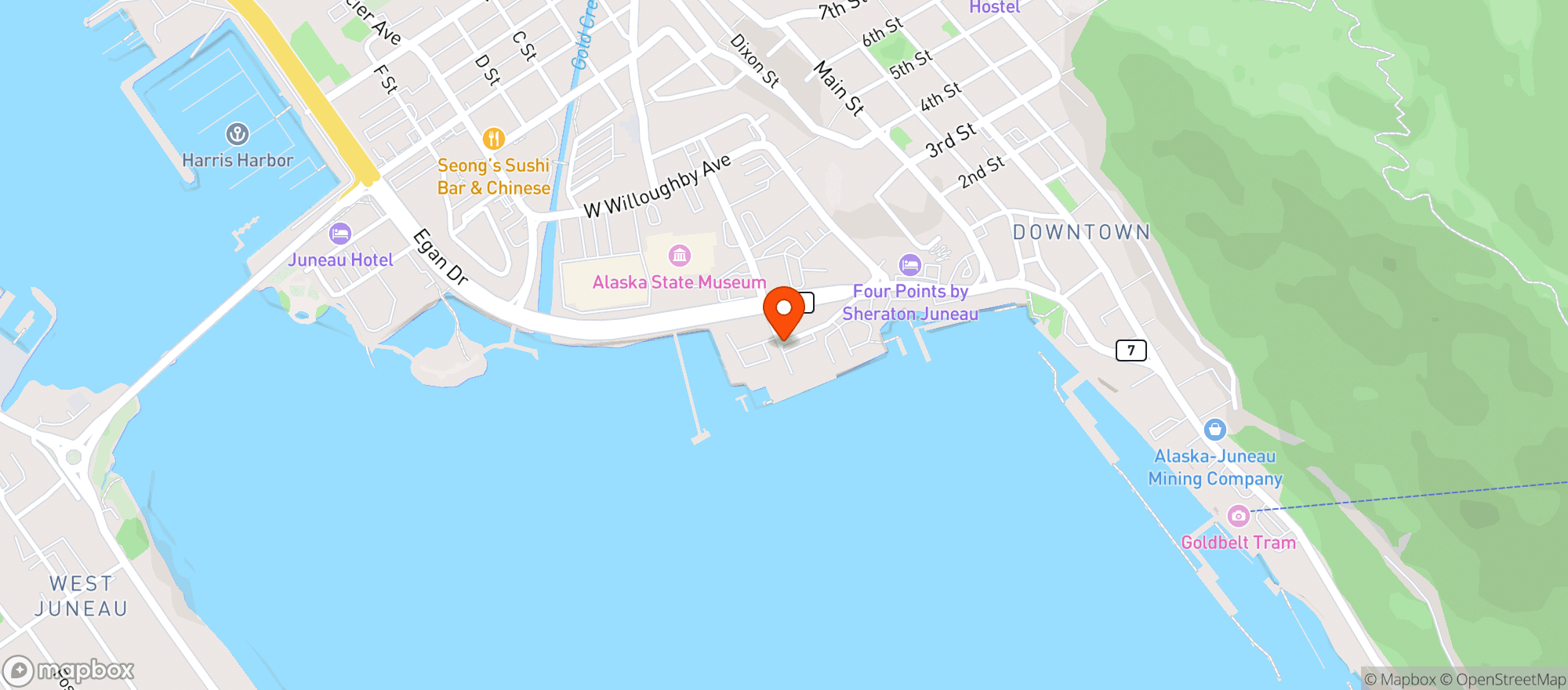 Map showing Tracys King Crab Shack