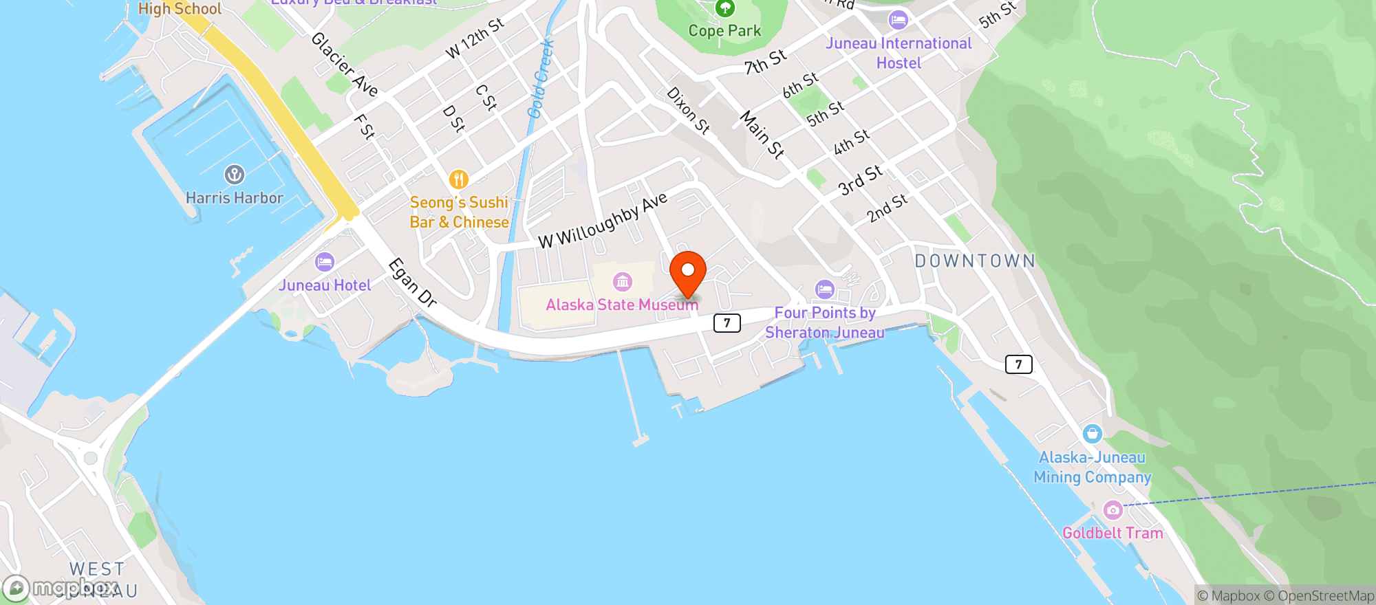 Map showing Ramada Inn