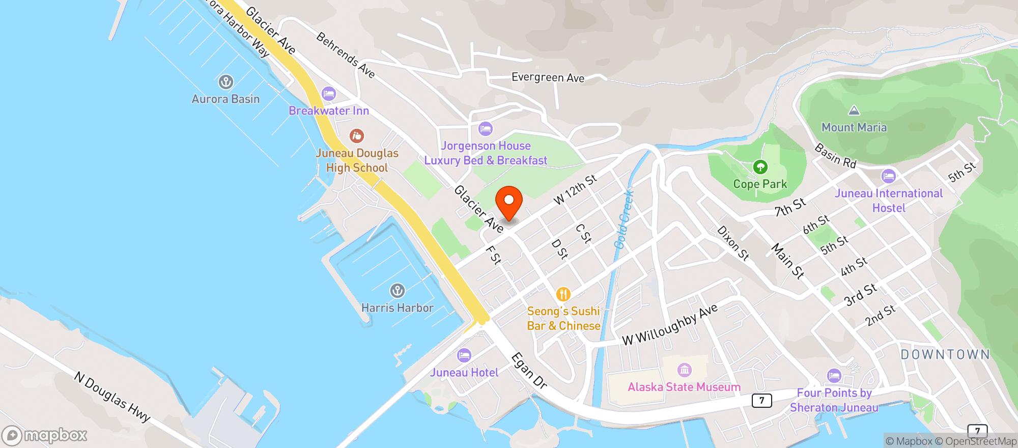 Map showing Frenchie's Floral Studio