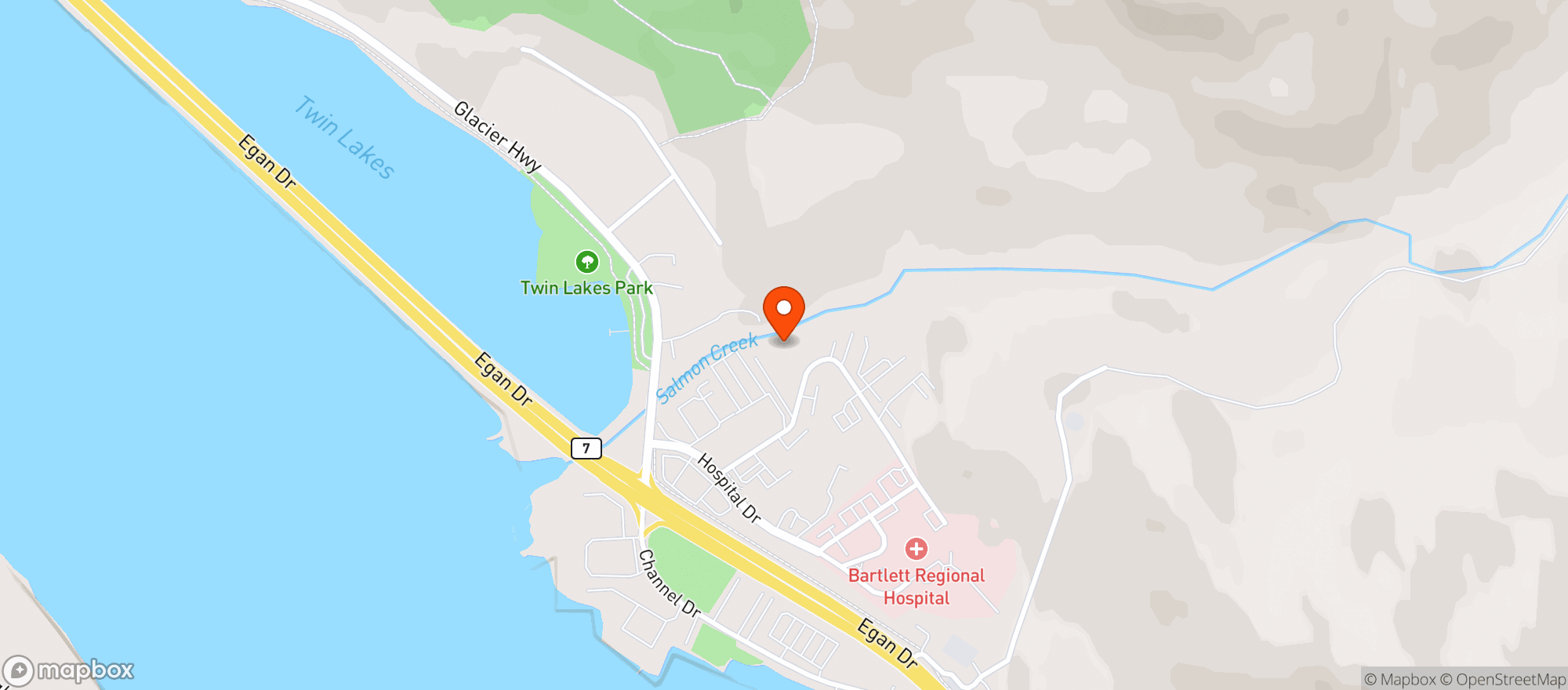 Map showing Gold Creek Salmon Bake