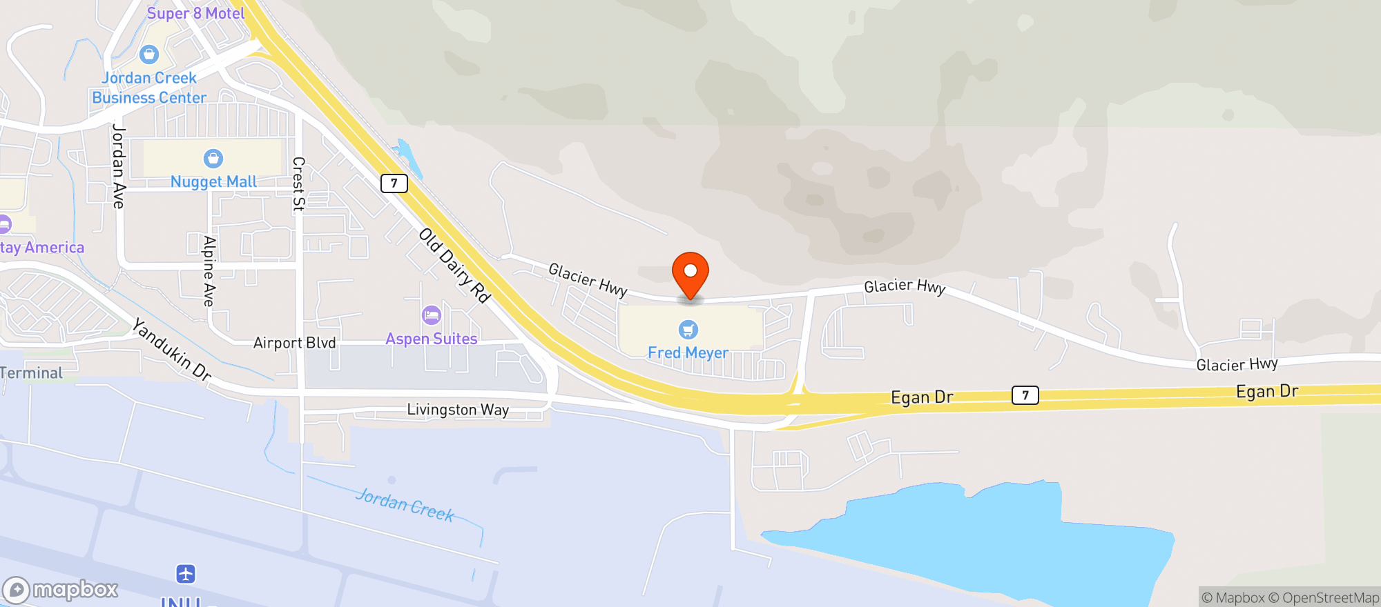 Map showing Fred Meyer