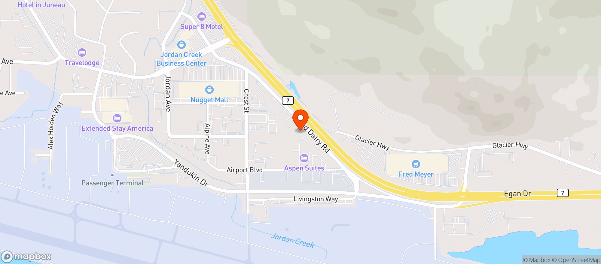 Map showing Juneau Veterinary Hospital