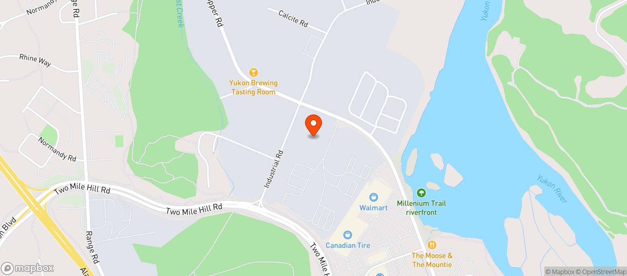 Map showing Yukon Liquor Corporation