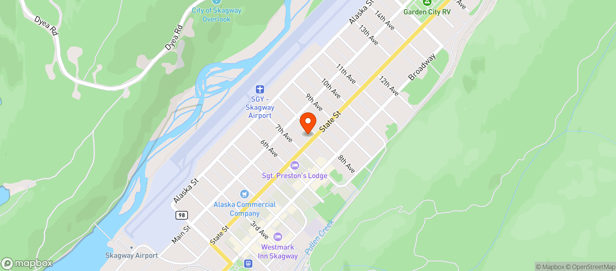 Map showing ELKS LODGE
