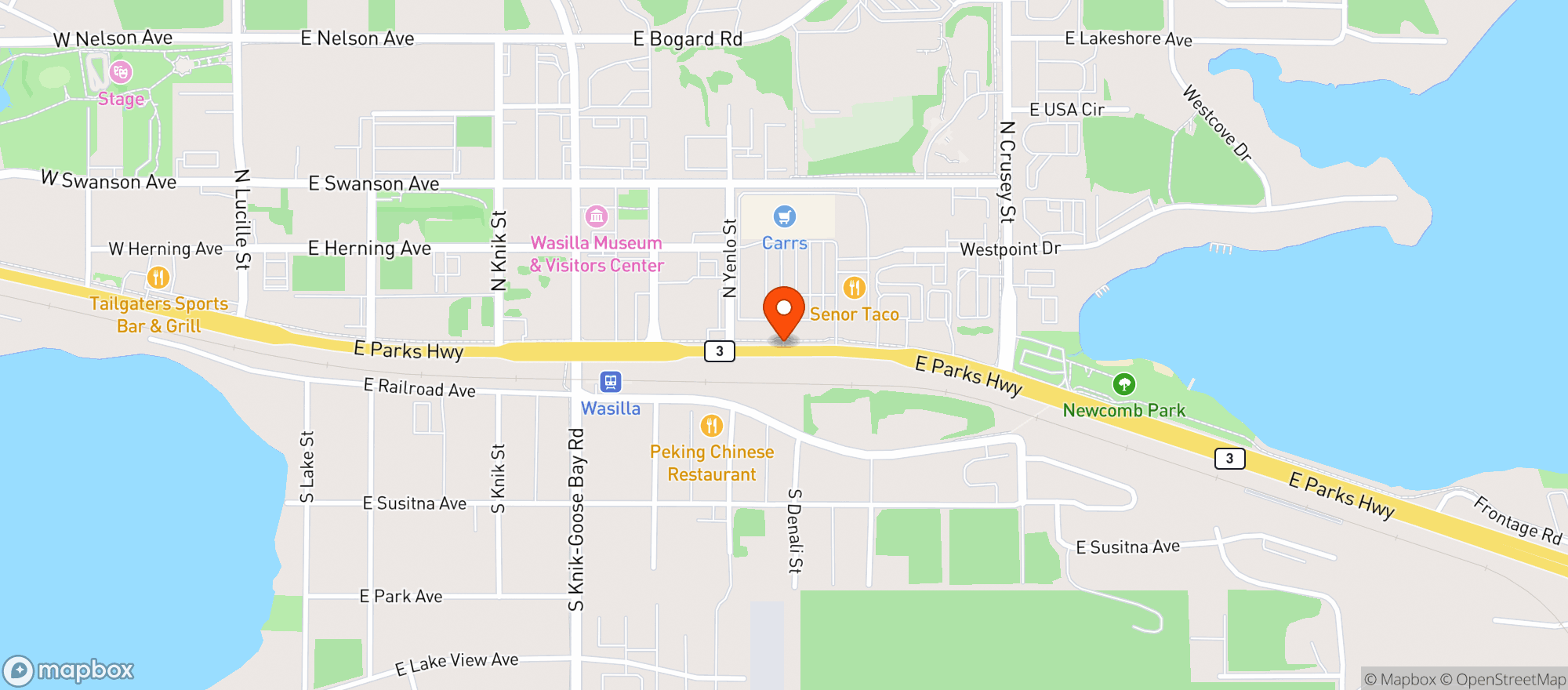 Map showing Oaken Keg Spirit Shop