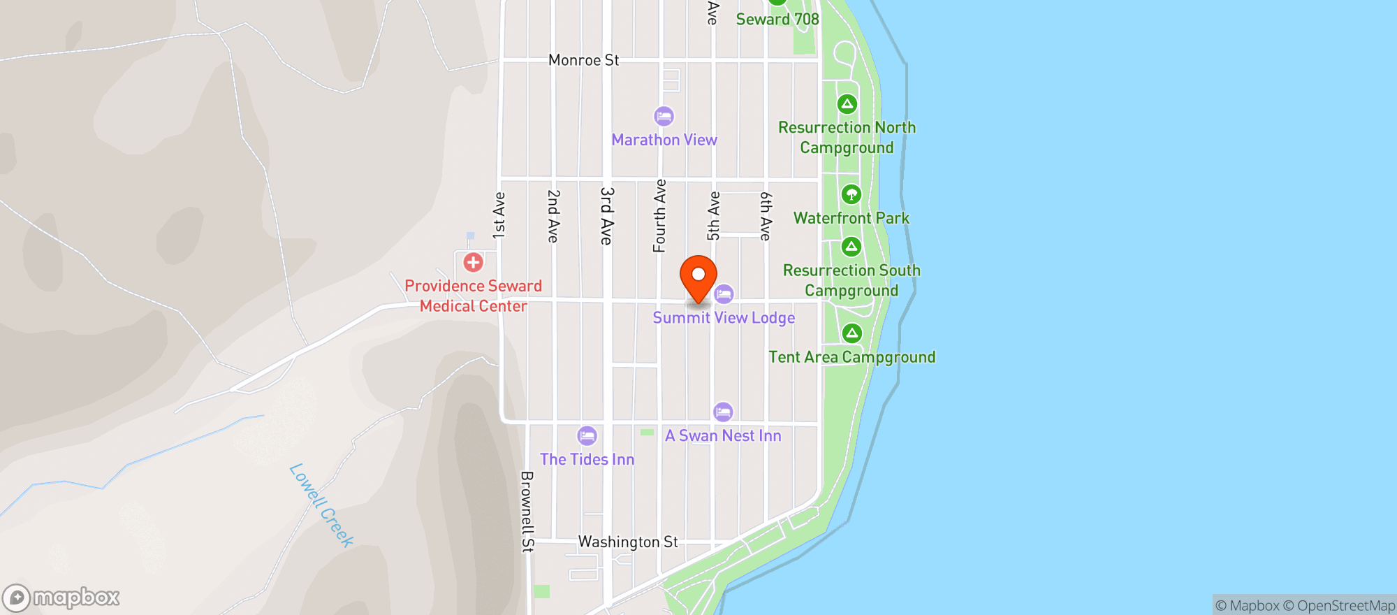 Map showing American Legion