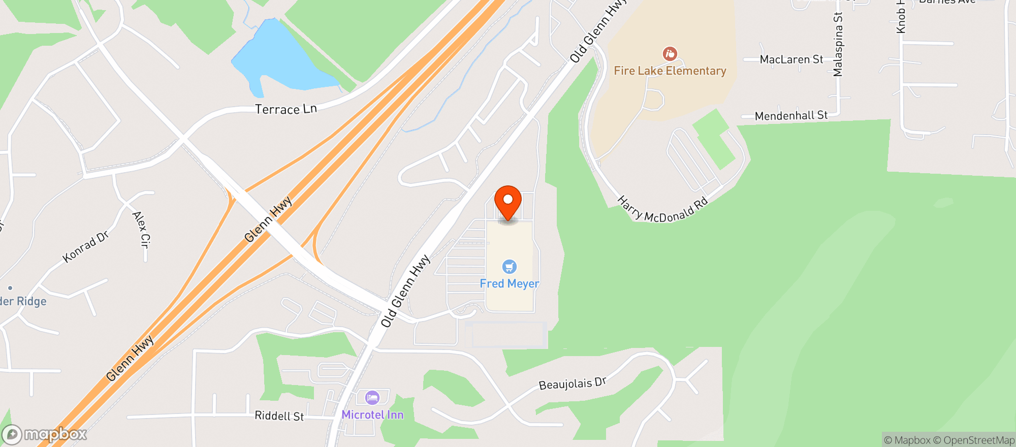 Map showing Fred Meyer Liquor Store