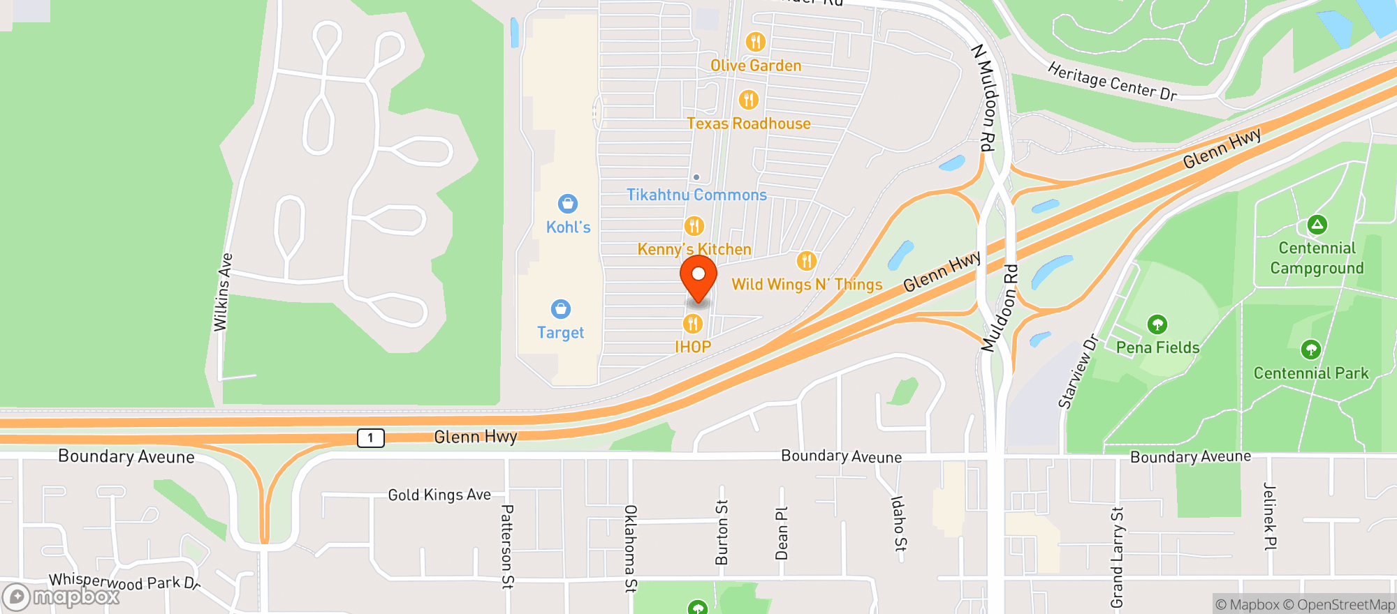 Map showing Brown Jug Glenn Highway