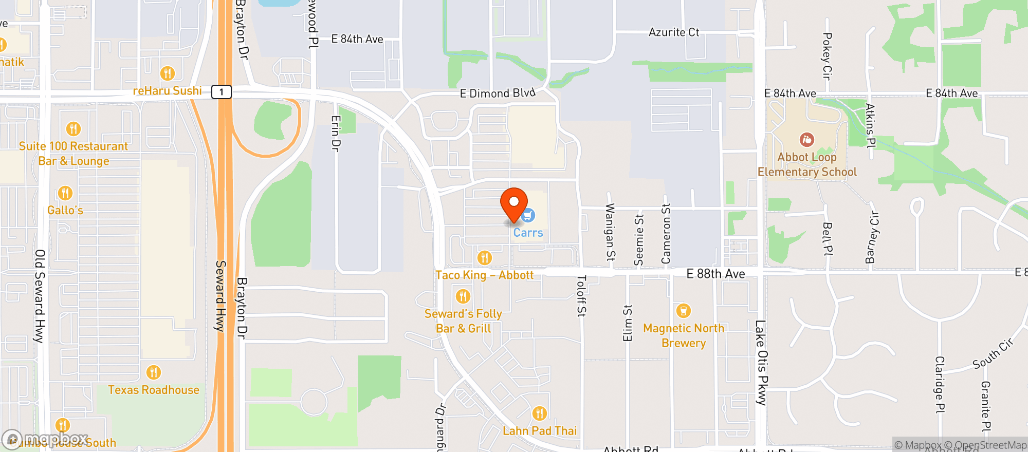 Map showing Oaken Keg Spirit Shop