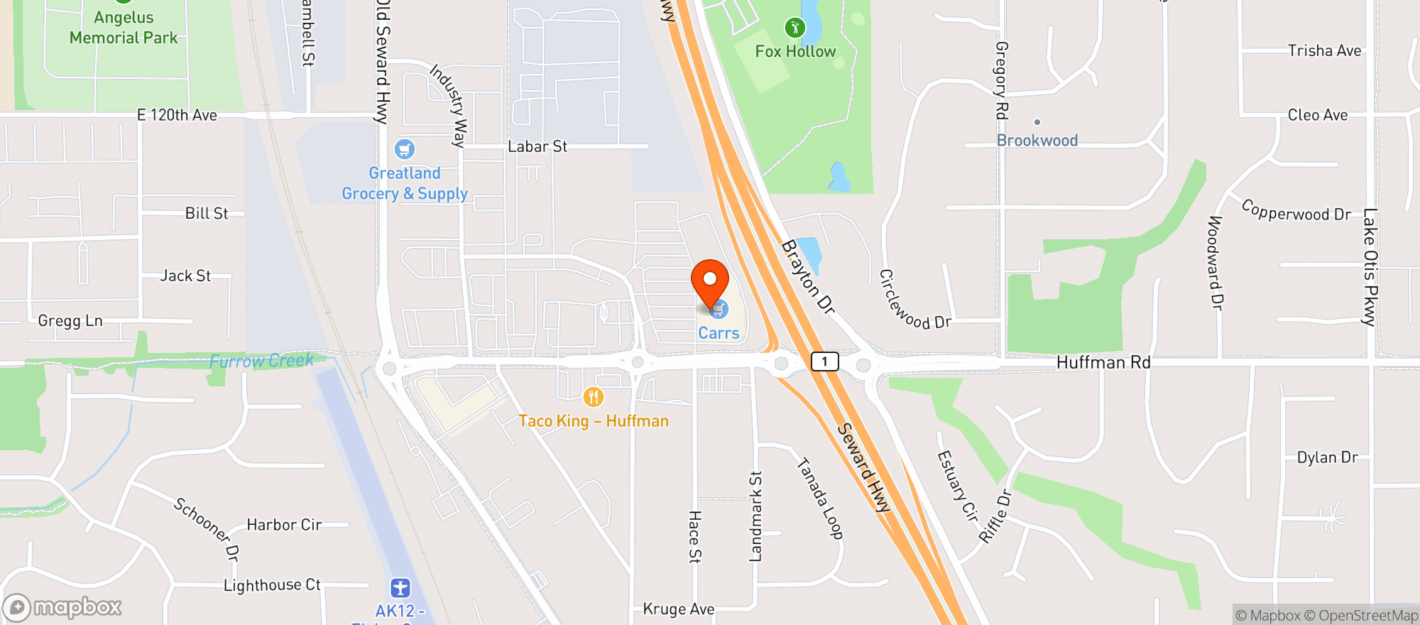 Map showing O Brady S Burgers & Brew