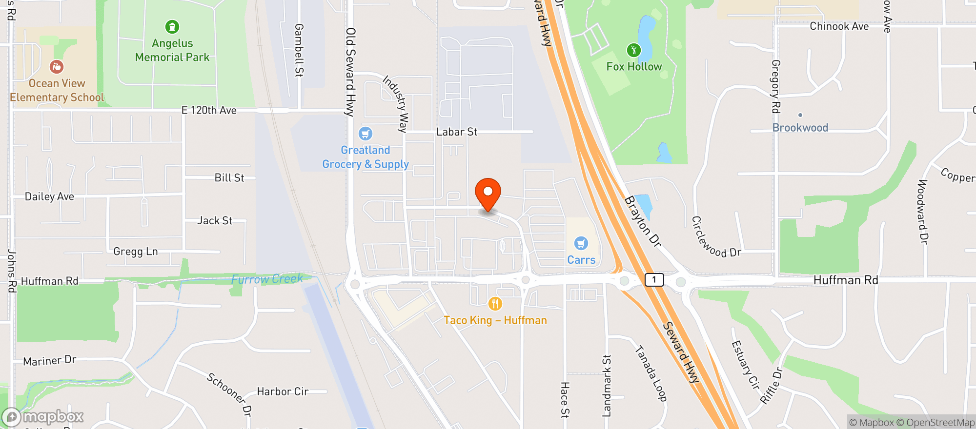 Map showing Anchorage Wine House