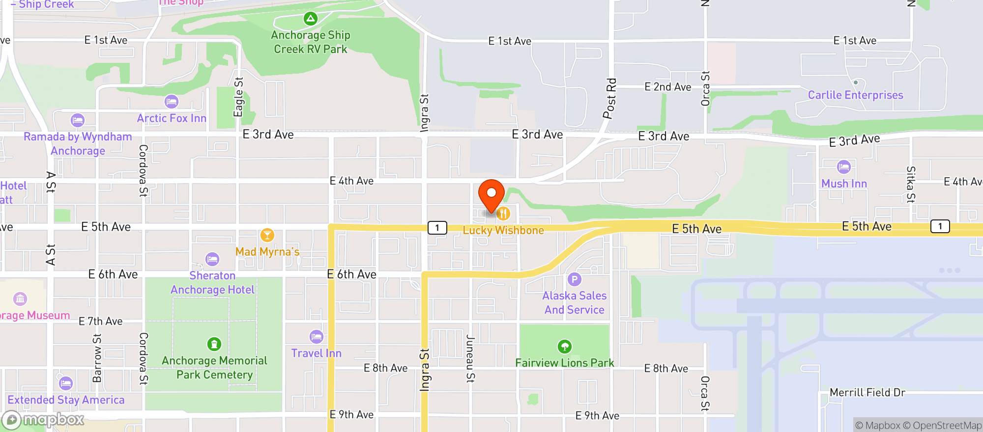 Map showing Vans Dive Bar