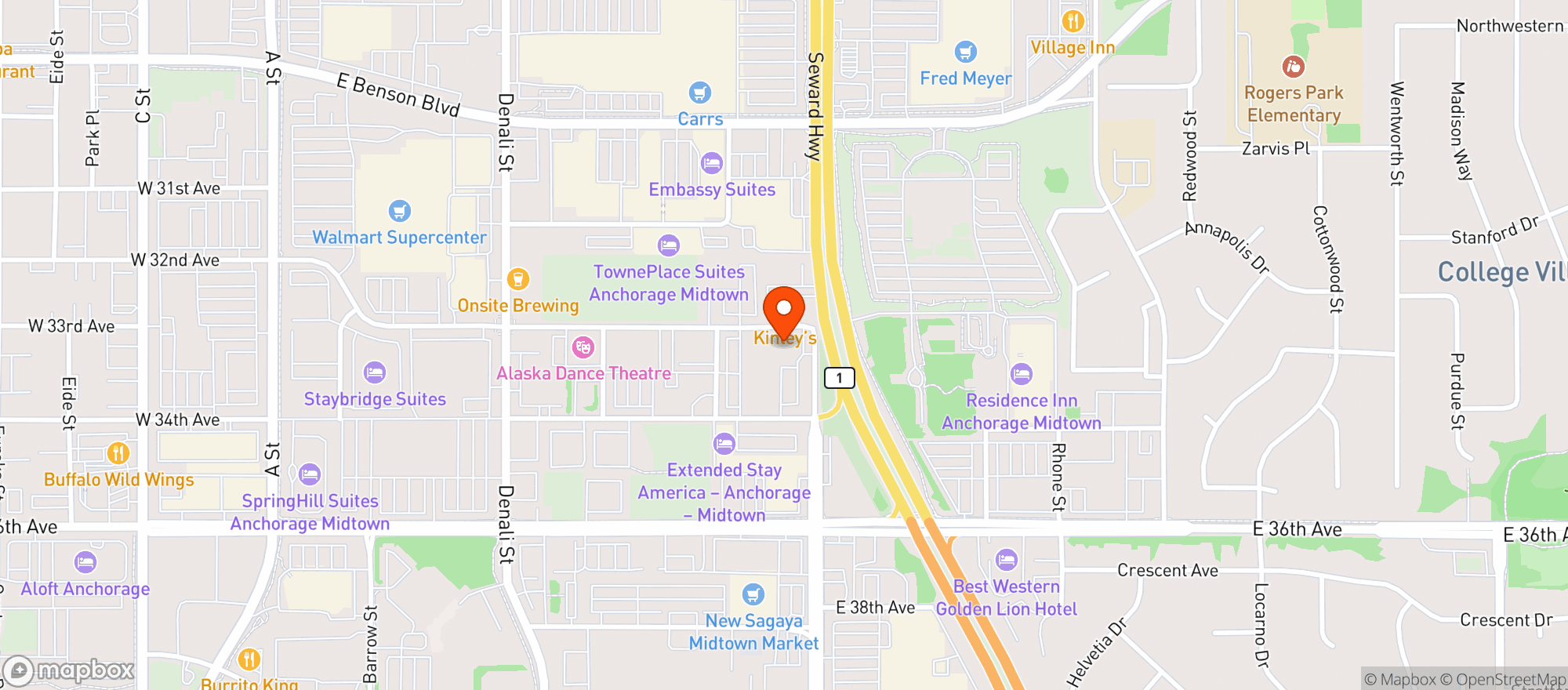 Map showing Mooses Tooth Pub
