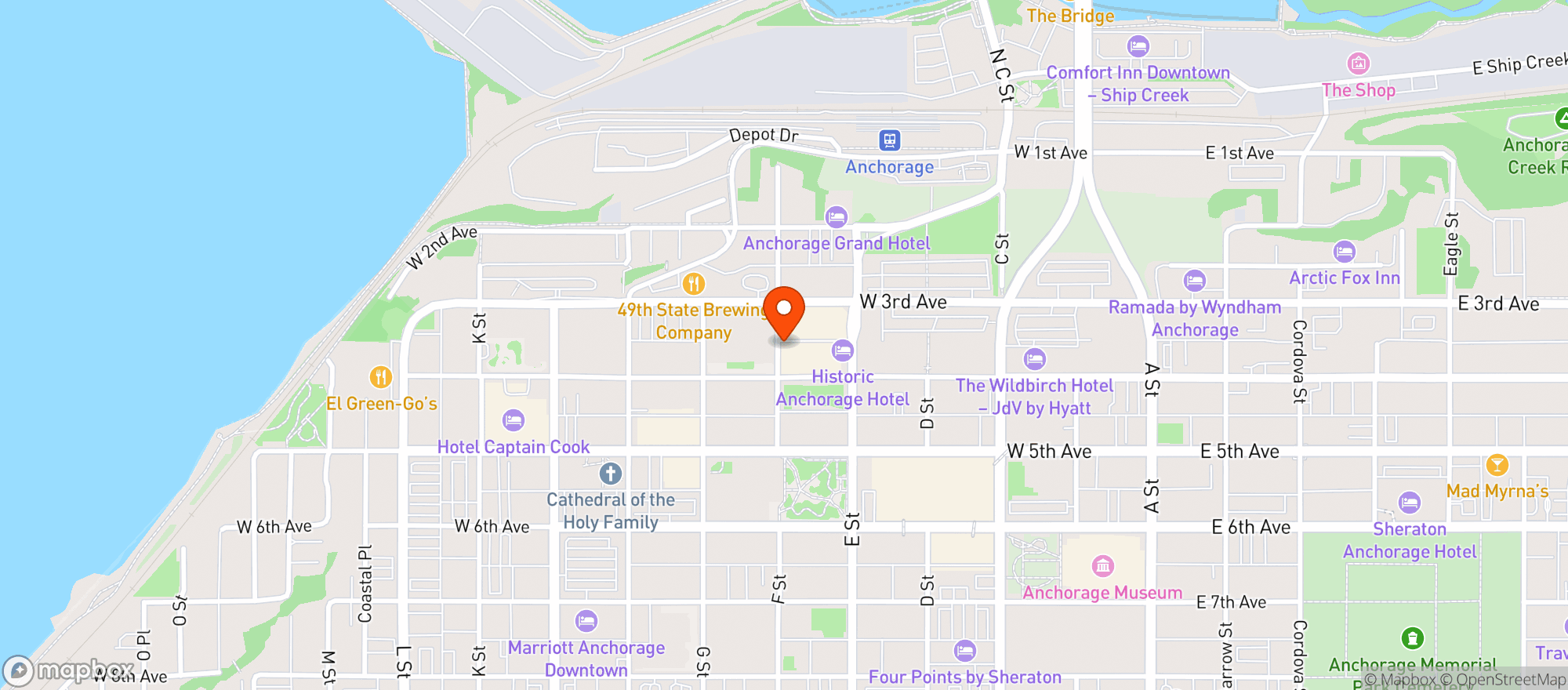 Map showing F St Station