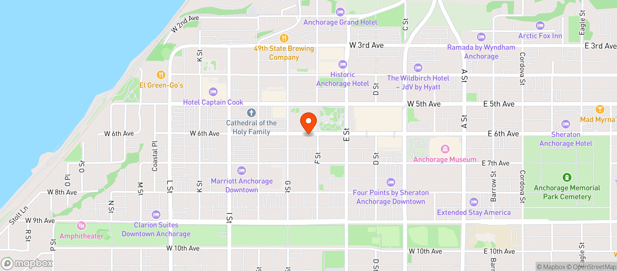 Map showing Humpys Great Alaskan Ale House