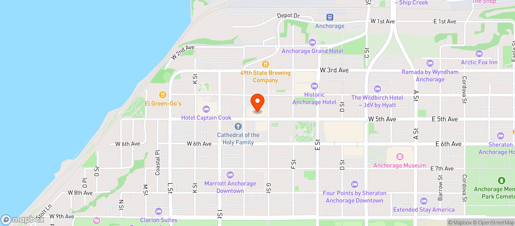 Map showing Glacier Brewhouse