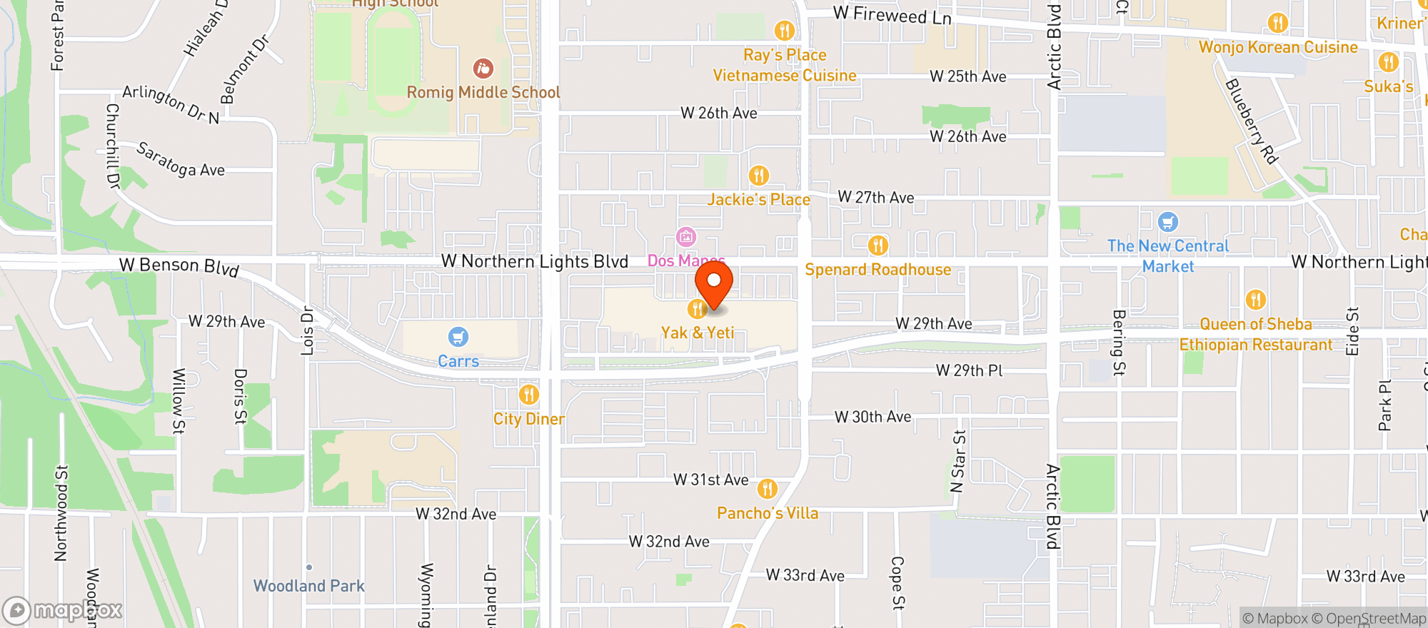 Map showing Hearth Artisan Pizza