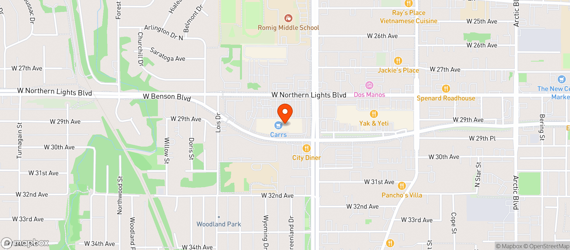 Map showing Oaken Keg Spirit Shop