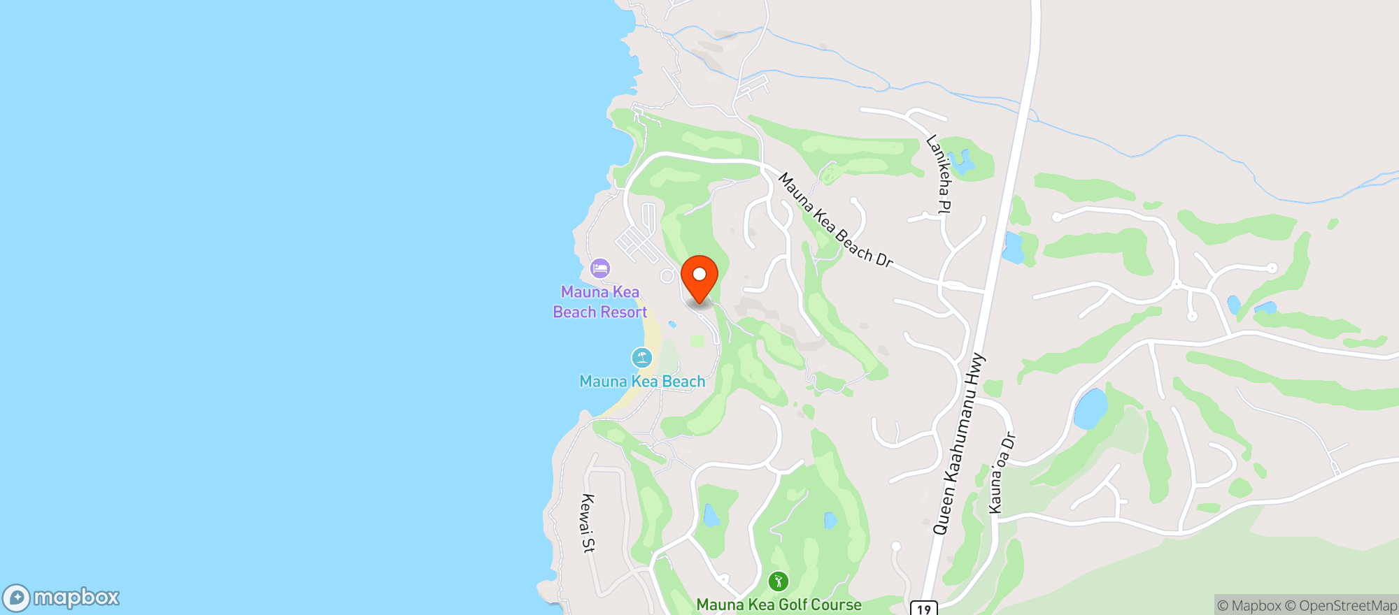 Map showing Mauna Kea Beach Hotel