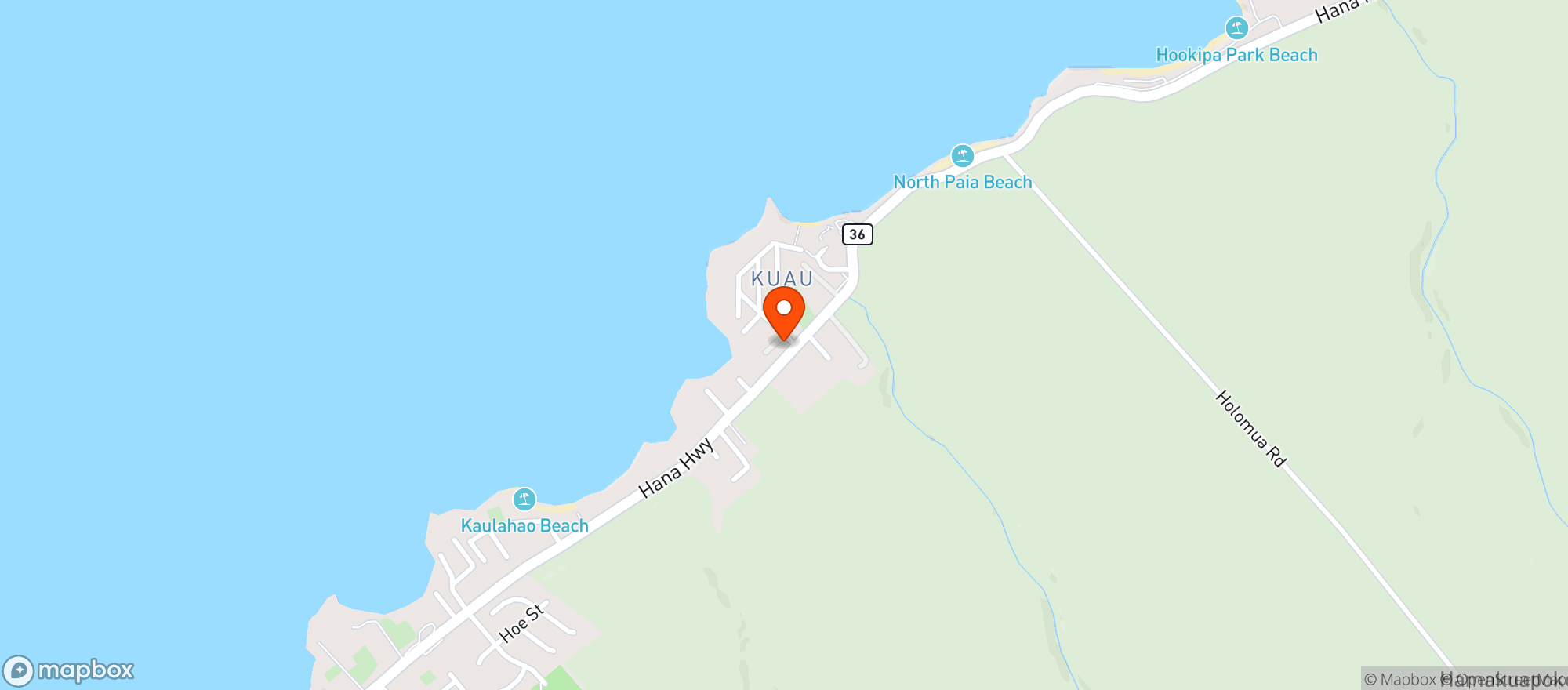 Map showing The Kuau Store