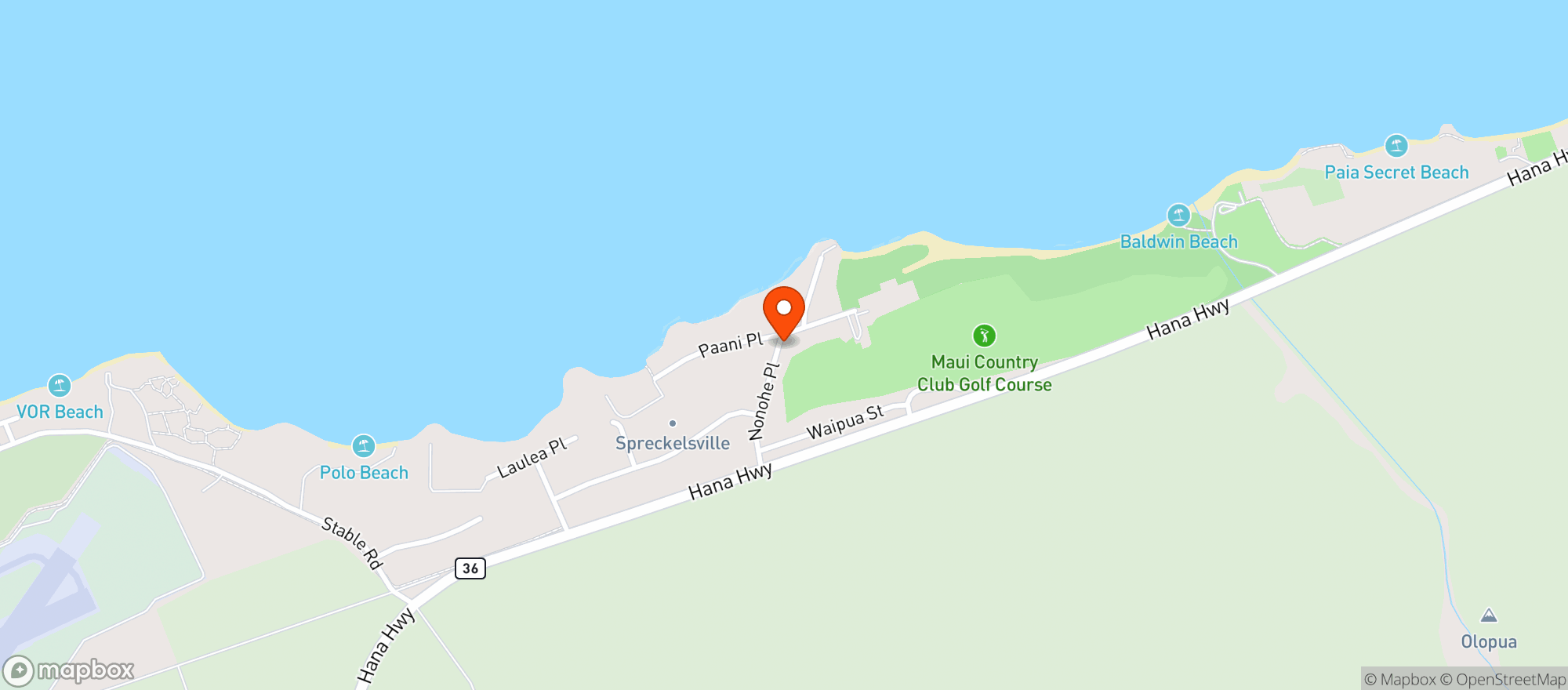 Map showing Maui Country Club