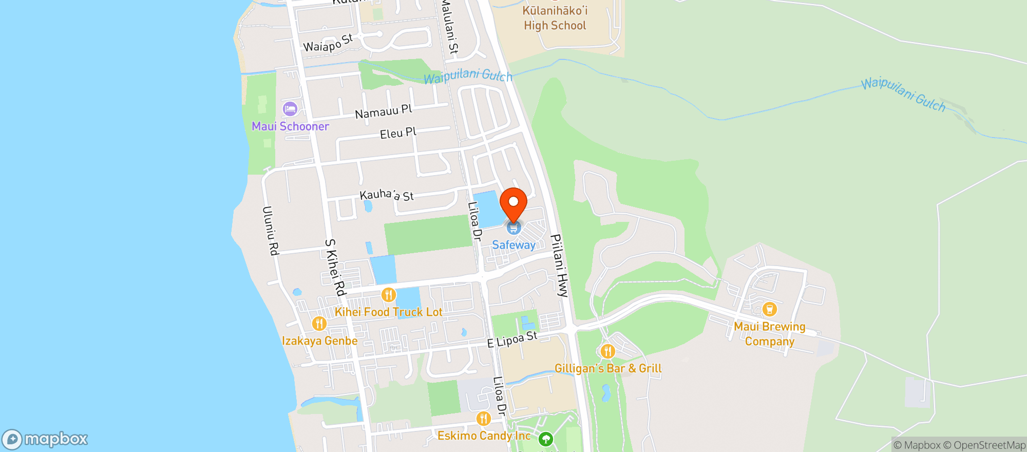 Map showing Safeway #1500