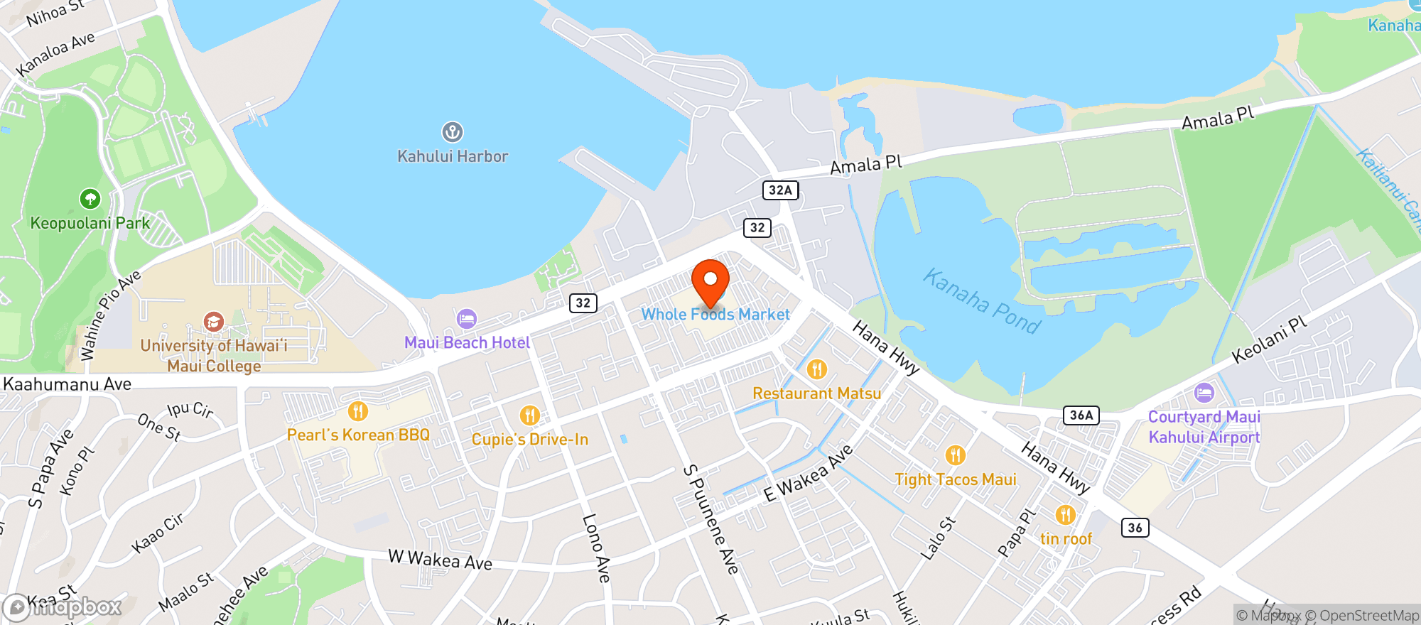 Map showing Kahului Ale House