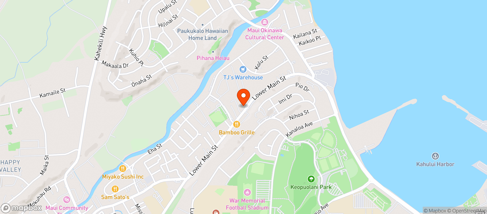 Map showing Aloha Liquors Etc Inc