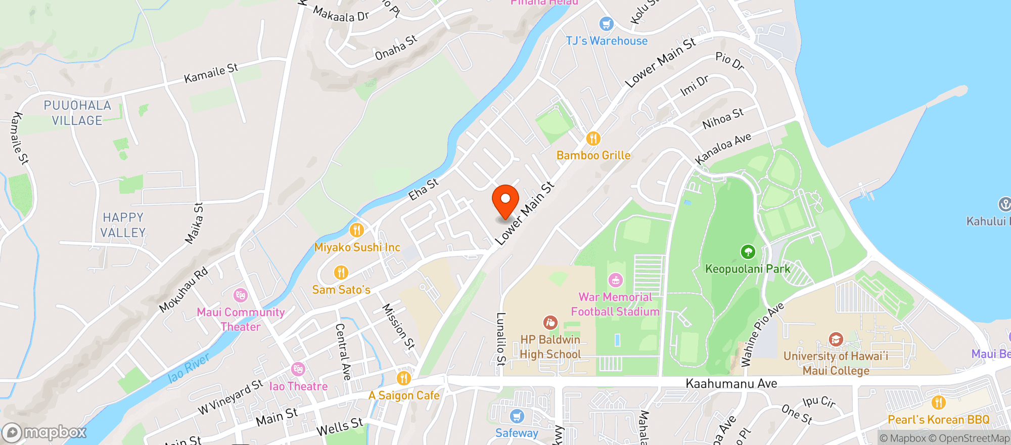 Map showing Tiffanys Bar & Grill