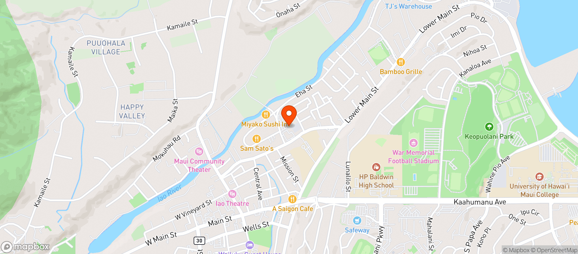 Map showing Tamuras Market