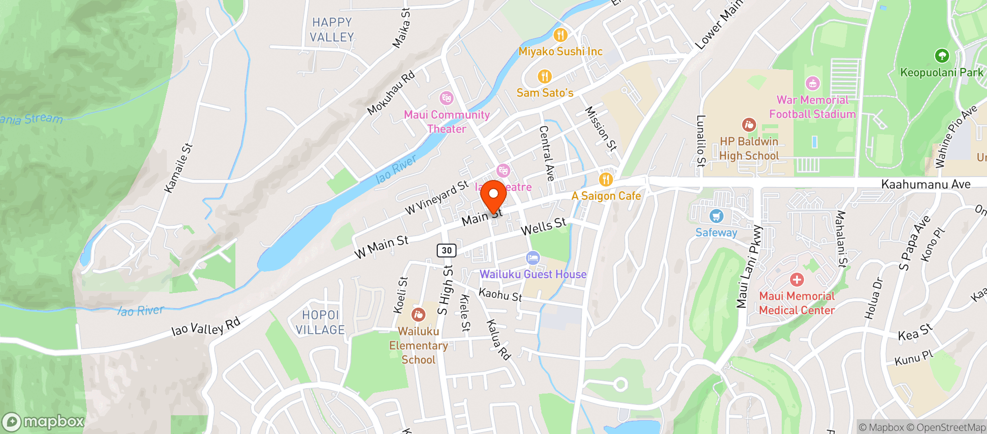 Map showing Uptown Food Mart