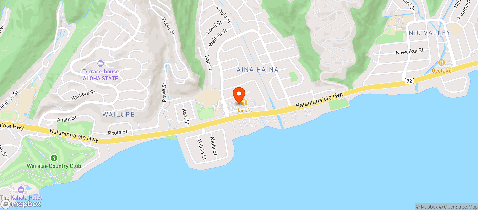 Map showing Foodland - Hi