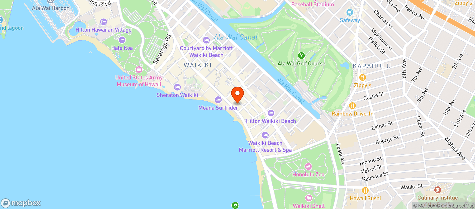 Map showing Hyatt Regency #hnlrw