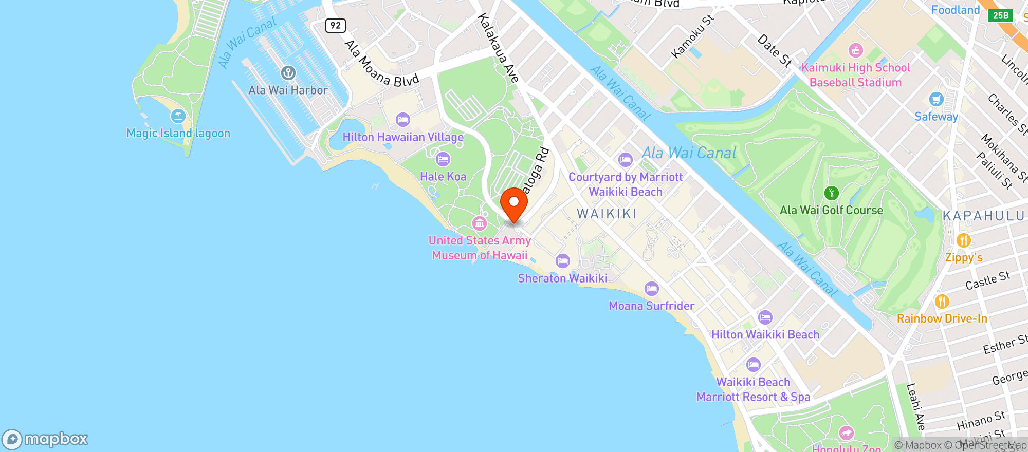 Map showing Monkeypod Kitchen Waikiki
