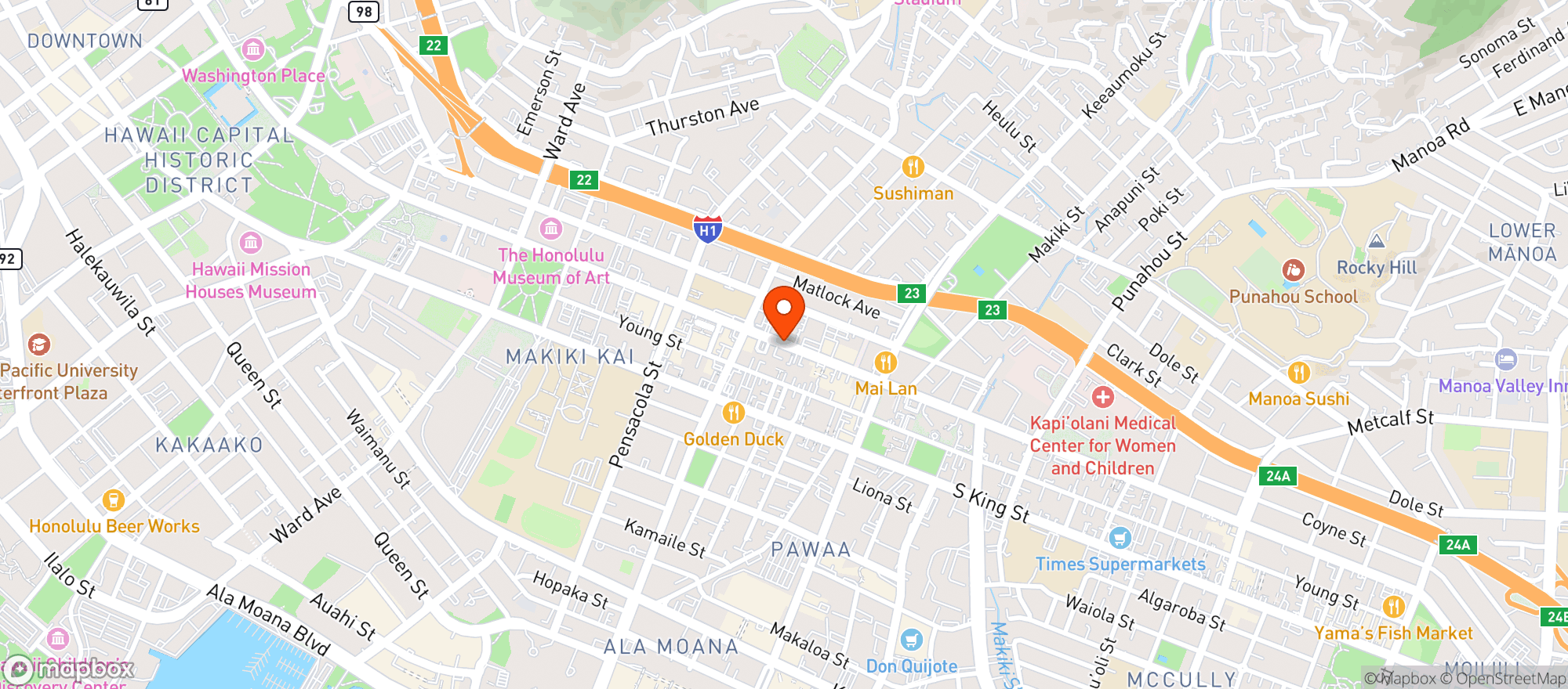 Map showing Safeway Store