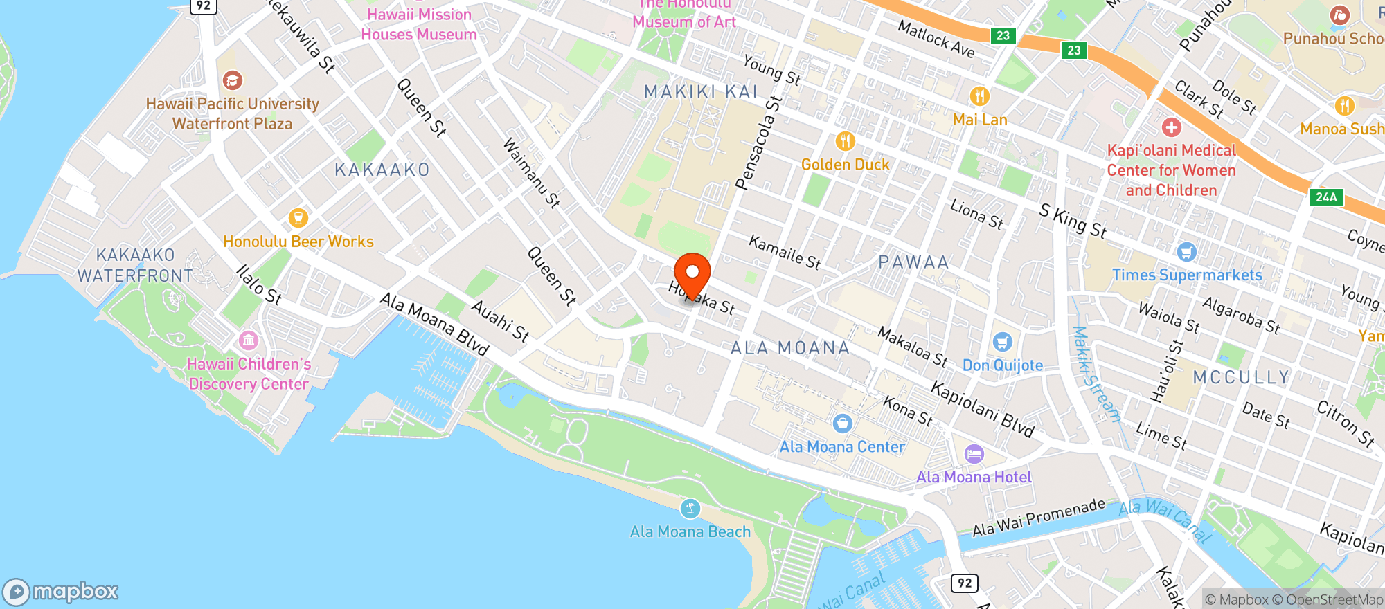 Map showing Hawaii Cheapest Vape Shop - Ala Moana