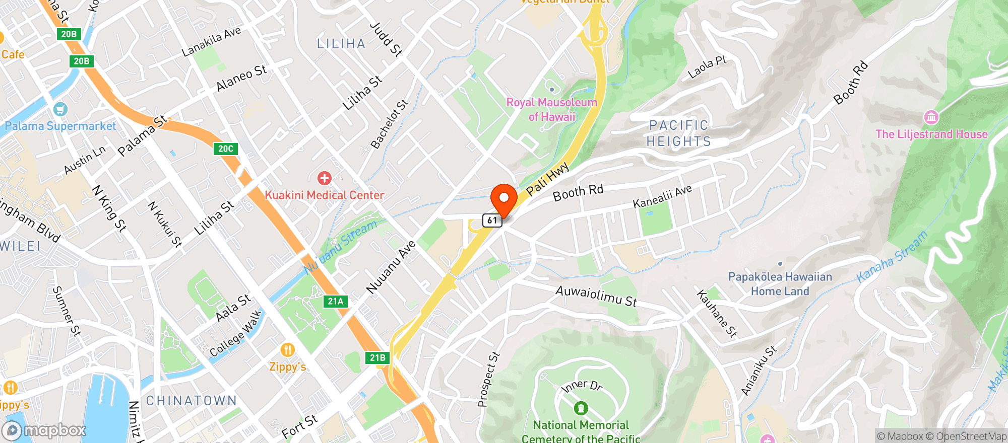 Map showing Express Mini Mart
