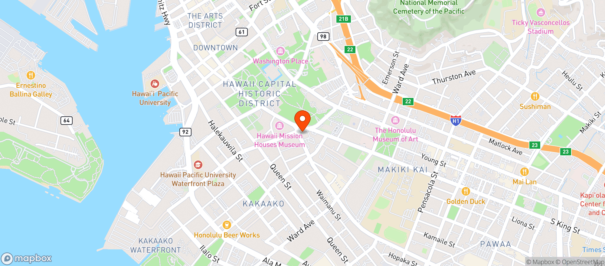 Map showing Tj's Sports Bar & Grill