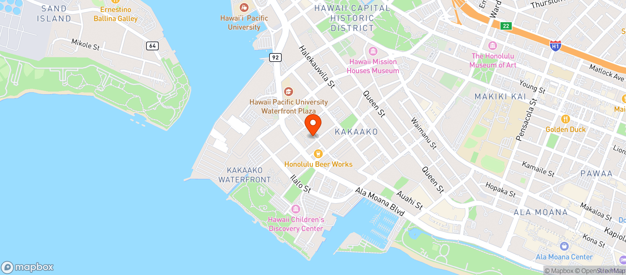 Map showing Pitch Sports Bar