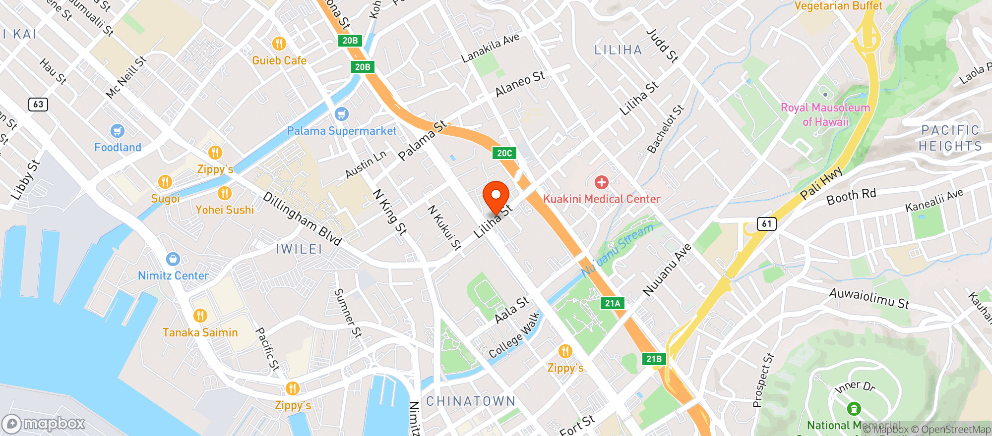 Map showing Times Super Market